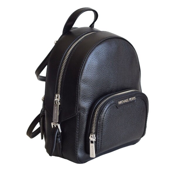 New Michael Kors Jaycee Extra-Small Pebbled Leather Convertible Backpack Black - Picture 2 of 5